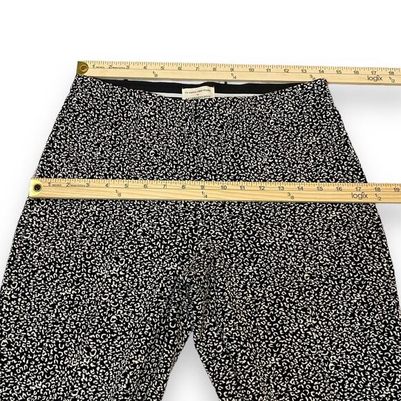 Anthropologie Womens Essential Crop Flare Pants Small Black Leopard Pull On - Picture 11 of 15